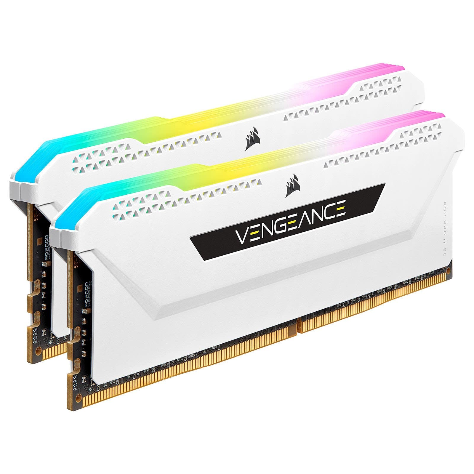 Corsair Vengeance RGB PRO SL Series 16 Go (2 x 8 Go) DDR4 3200 MHz CL16 - Blanc 1