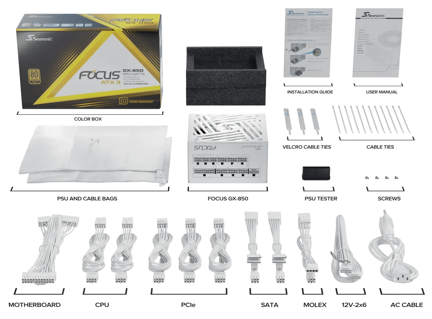 Seasonic FOCUS GX-850 ATX 3.0 White 6