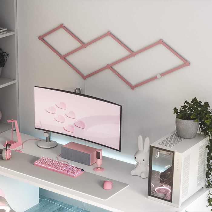 Nanoleaf Lines Skins Matte Pink (9 pièces) 6