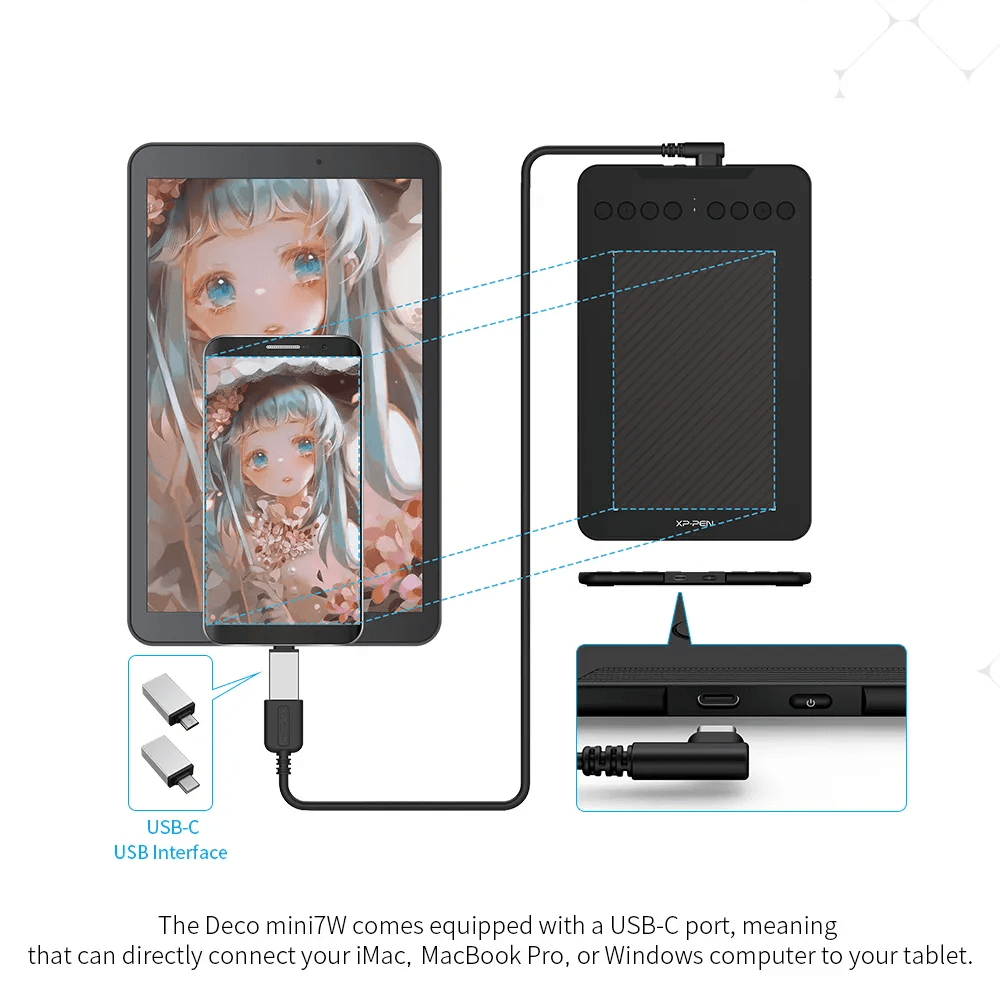XPPEN Deco Mini 7W - 5080LPI 7" Noir 4
