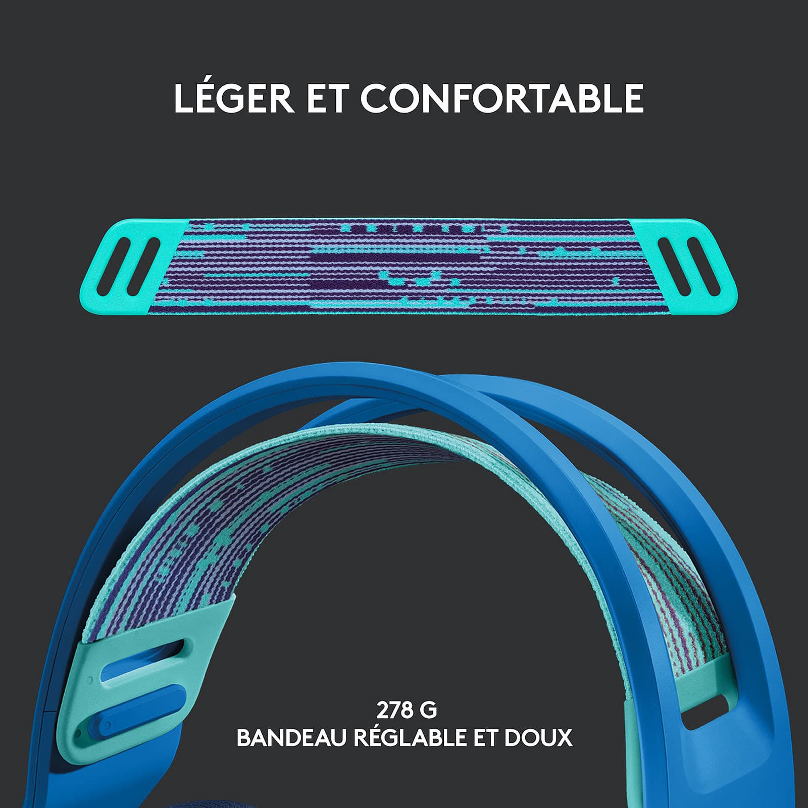 Logitech G G733 Lightspeed (Bleu) 5