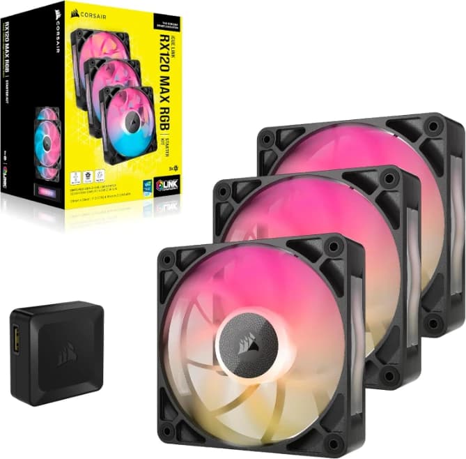 Corsair iCUE LINK RX120 MAX RGB Triple Pack (Noir) 2