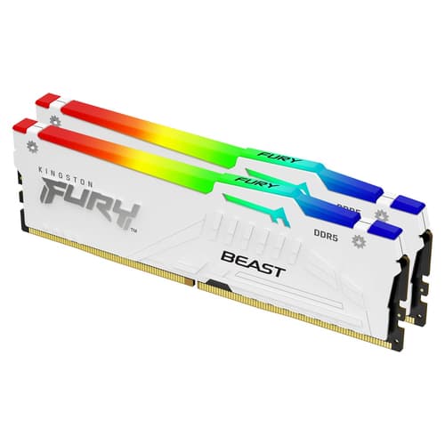 Kingston FURY Beast RGB 32 Go (2 x 16 Go) DDR5 6000 MHz CL36 - Blanc 1