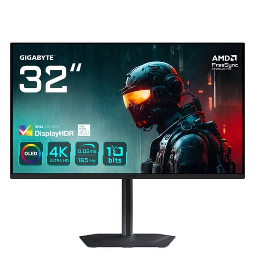 Gigabyte MO32U - 31.5" QD-OLED 4K 165Hz 0.03ms KVM USB-C HP FreeSync Premium Pro