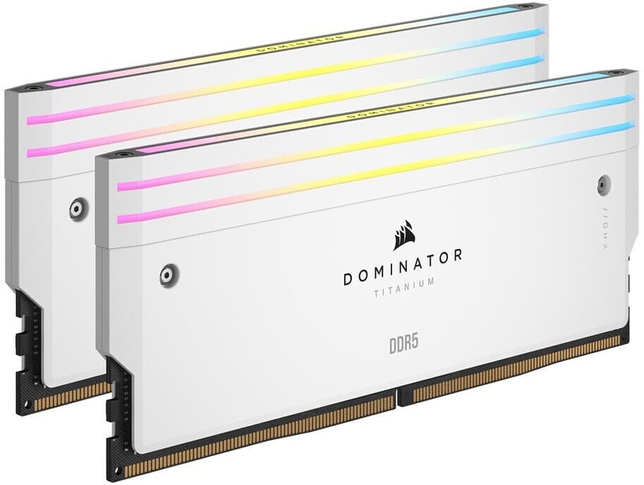 Corsair Dominator Titanium DDR5 RGB 64 Go (2 x 32 Go) 6400 MHz CL32 - Blanc 1