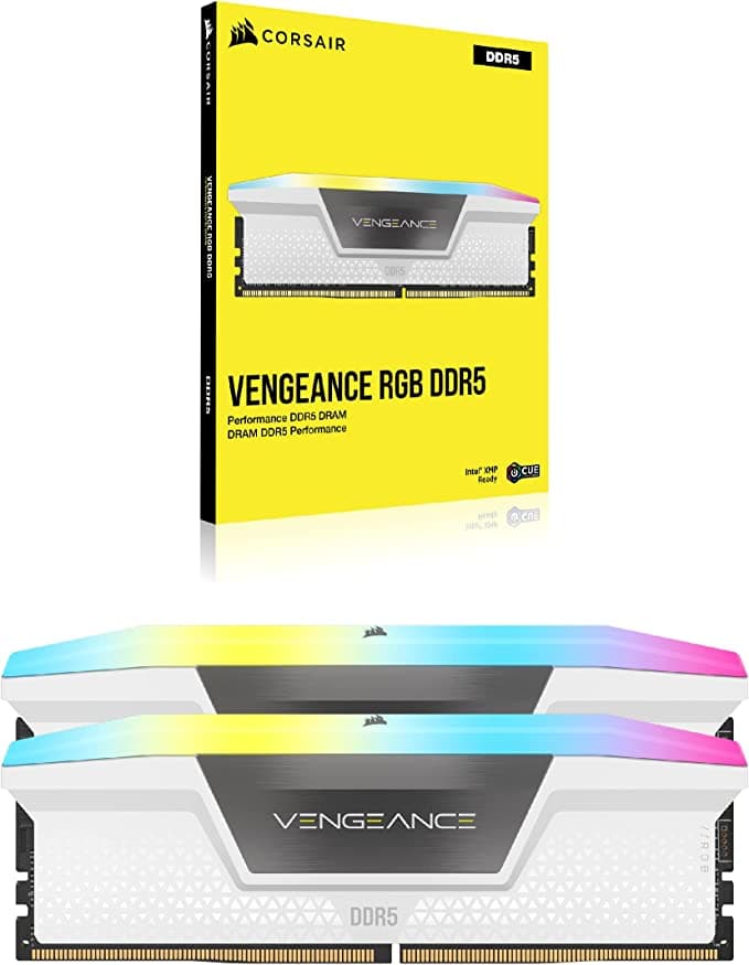Corsair Vengeance RGB DDR5 32 Go (2 x 16 Go) 6000 MHz CL36 1.4V - Blanc 2