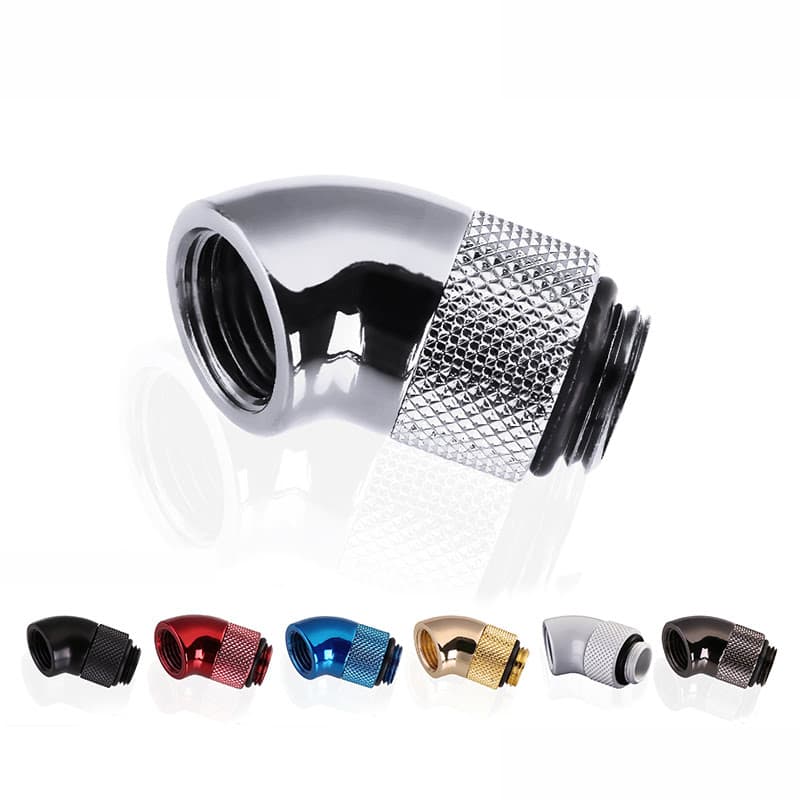 Fitting coudé rotatif 45° argent - 14mm
