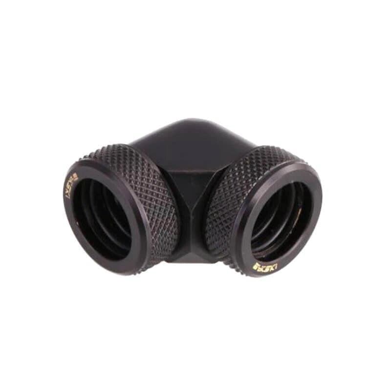 Raccord tube rigide 90° noir - 14mm