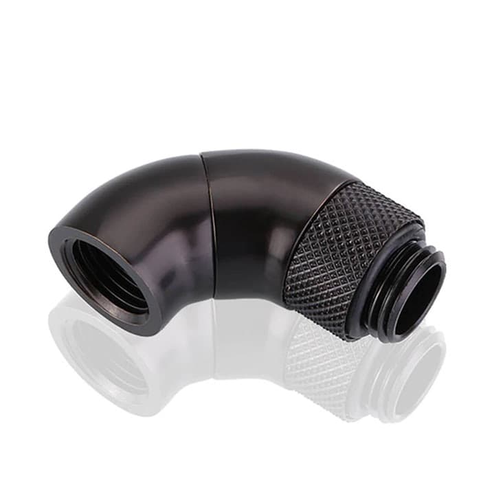 Fitting arrondi rotatif 90° noir - 14mm