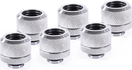Alphacool Pack de 6 Fitting pour Tube rigide Argent 14mm